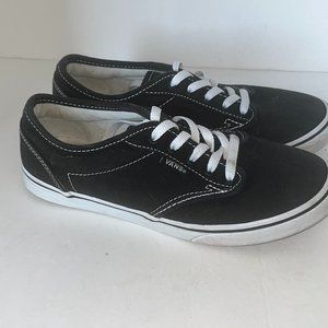 VANS | Women's Canvas Low Top Sneakers Running Shoes Black White Size 5